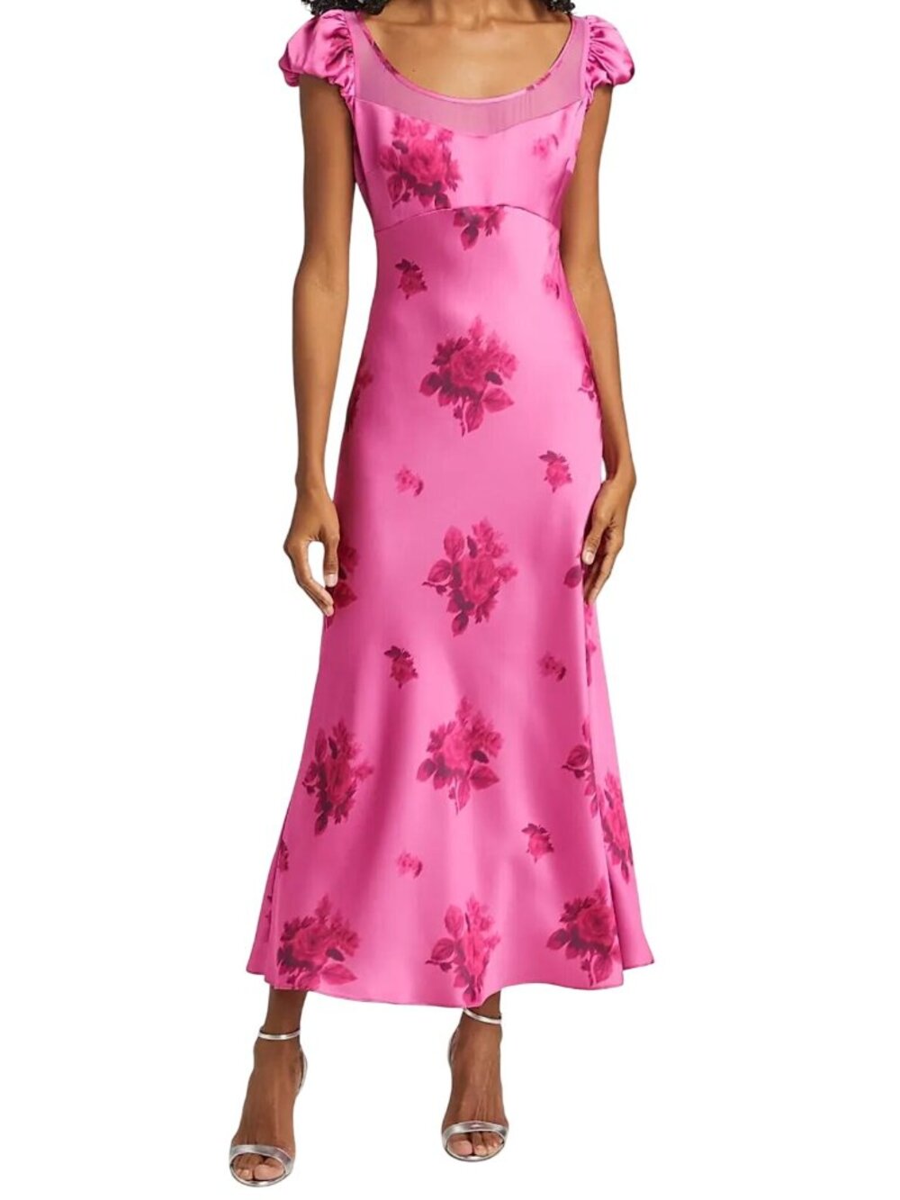 Loveshackfancy Joelette Midi-Dress Rasberry Rose - Size 0